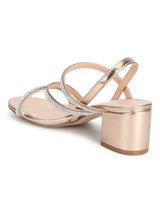 Rose Gold Diamante Strap Sandals