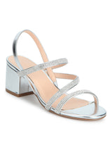 Silver Diamante Strap Sandals