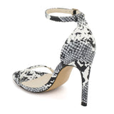 Snake Stiletto Barely There Sandals