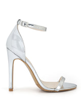 Silver PU Barely There Stilettos Synthetic