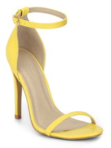 Yellow PU Barely There Stilettos Synthetic