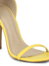 Yellow PU Barely There Stilettos Synthetic