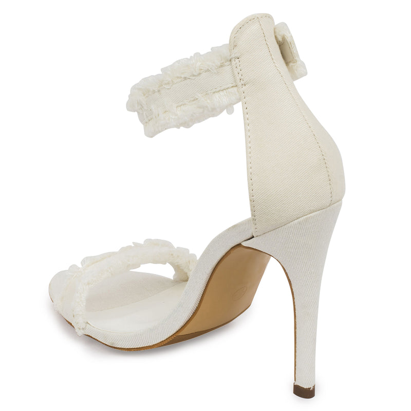 White Satin Stiletto High Heel