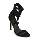 Black Wrap Around Stiletto Sandals