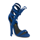 Blue Wrap Around Stiletto Sandals