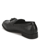 Black Croc Tassel Men Loafers