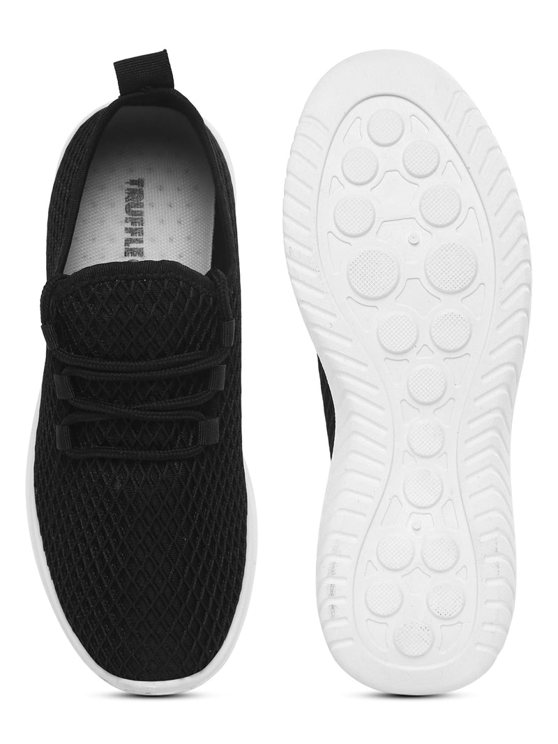 Black Mesh Slip-On Sneakers