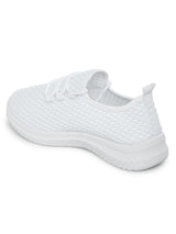 White Mesh Slip-On Sneakers