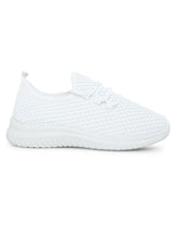 White Mesh Slip-On Sneakers