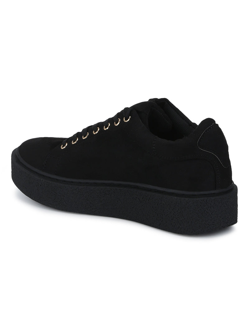 Black Suede Lace-Up Creepers