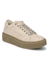 Nude Suede Lace-Up Creepers