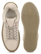 Nude Suede Lace-Up Creepers
