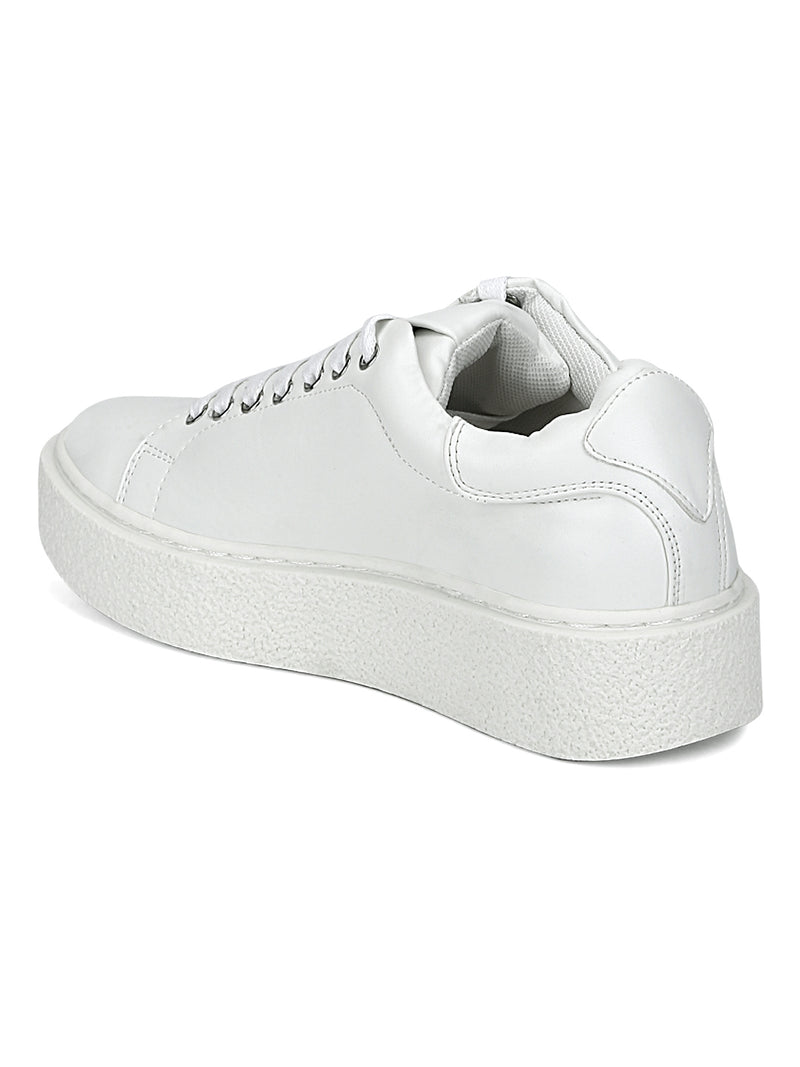 Total White Lace-Up Creepers