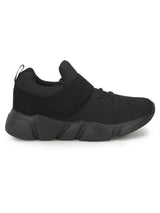 Black PU Mesh Men Sneakers