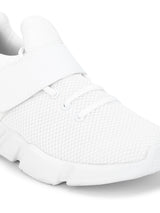 White PU Mesh Men Sneakers