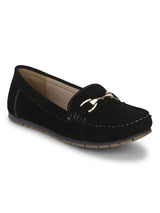 Black Micro Loafers With Chain