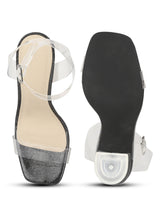 Black Patent Glitter Perspex Clear Stiletto Heels
