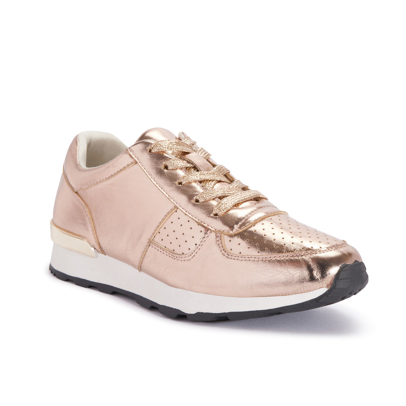 Rose Gold Lace Up Trainer