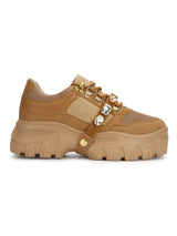 Sand Nubuck Chunky Lace-up Sneakers