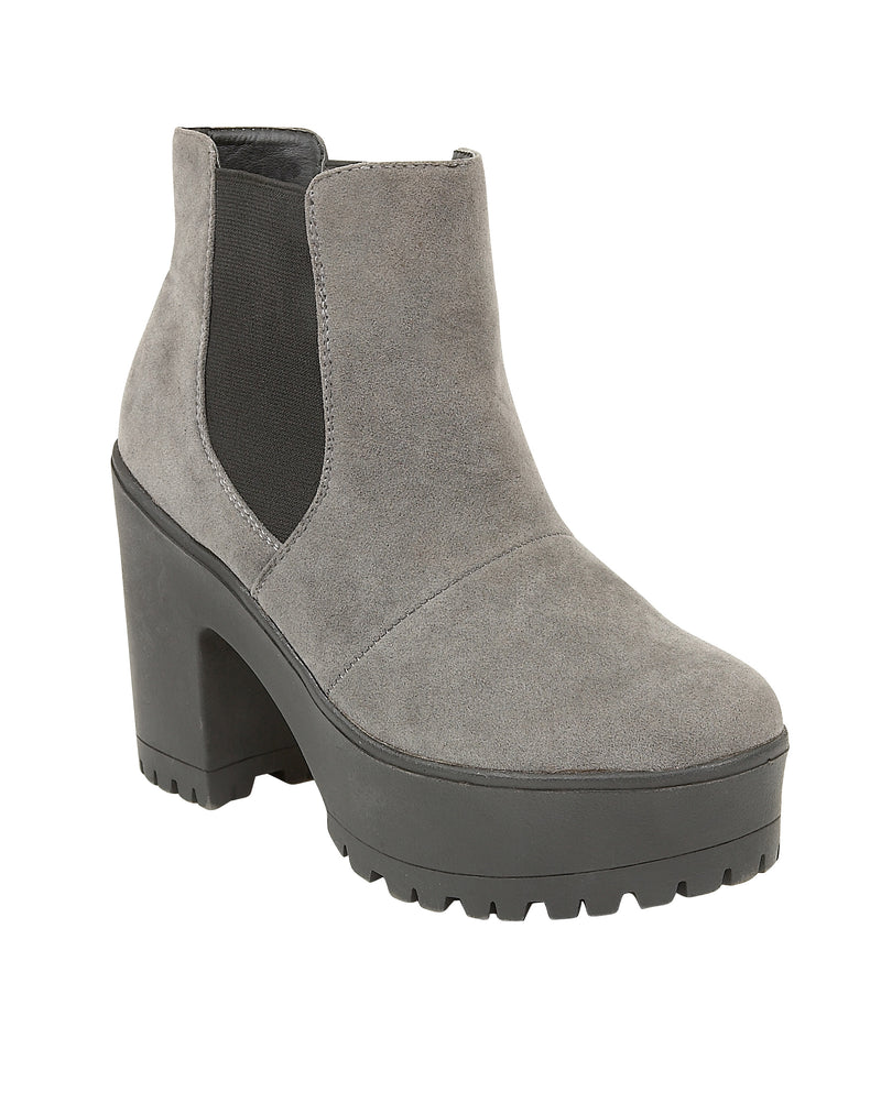 Grey Suedette Boots