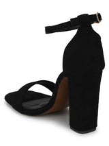 Black Micro Block Heel Sandals