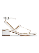 White PU Thin Strappy Ankle Strap Sandals