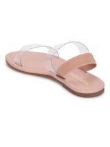 Pink Back Strap Perspex Clear Flat Sandals