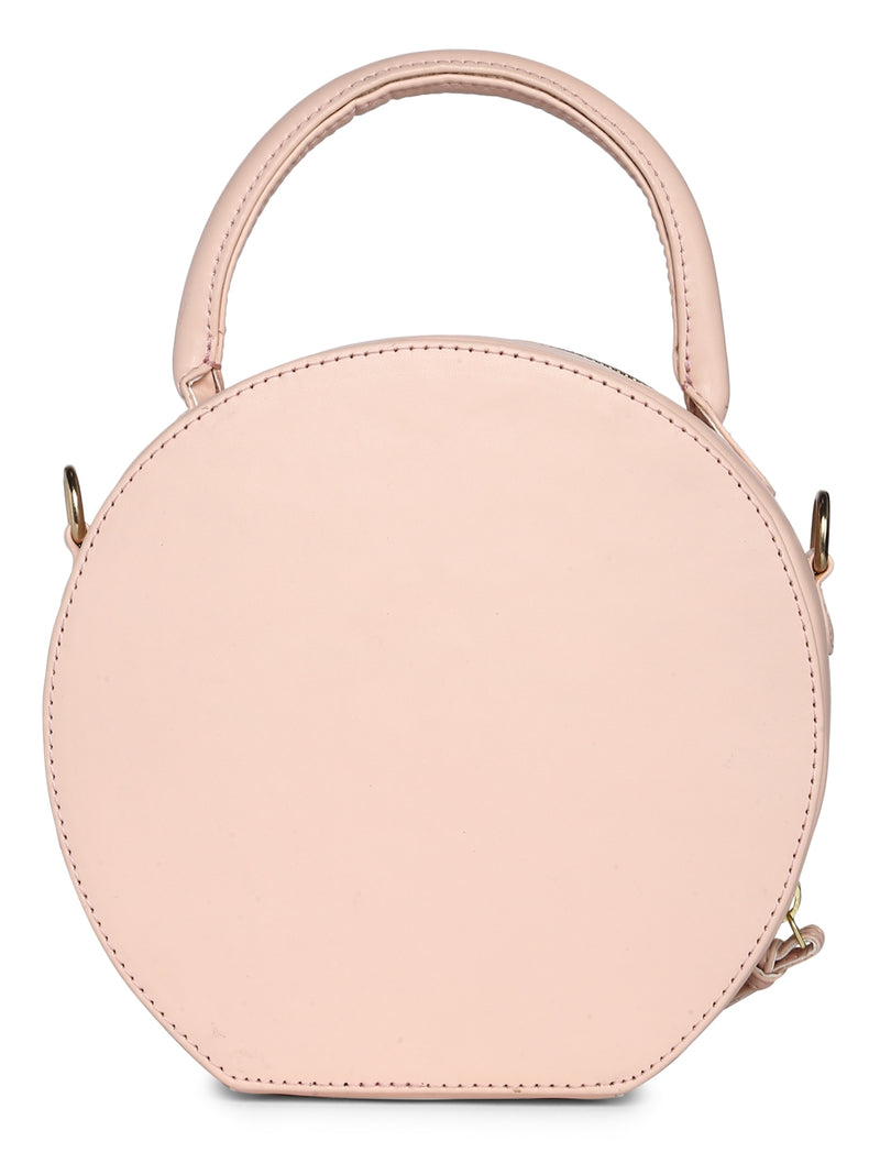 Round pink ocre sling bag