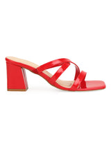 Red Patent Strappy Mules