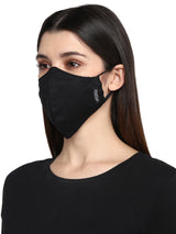 Black Cotton Unisex Pack of 3 Reusable 3-Layer Outdoor Masks