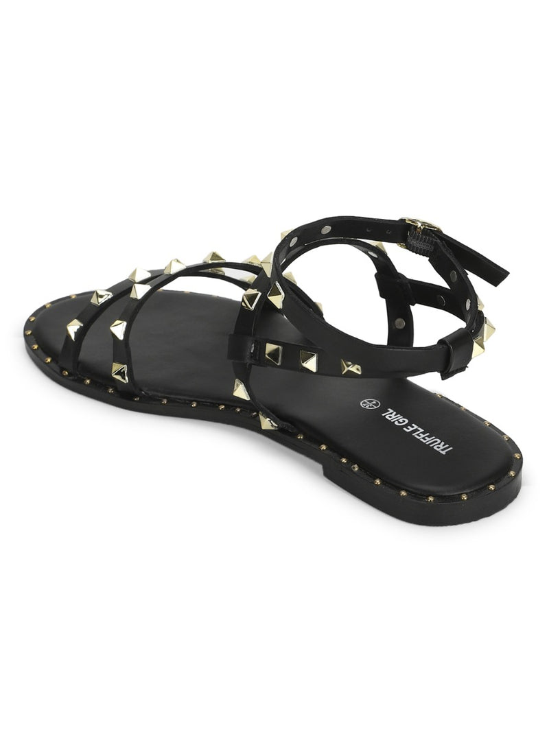 Spinna Women's Black Flat Sandals | Aldo Shoes