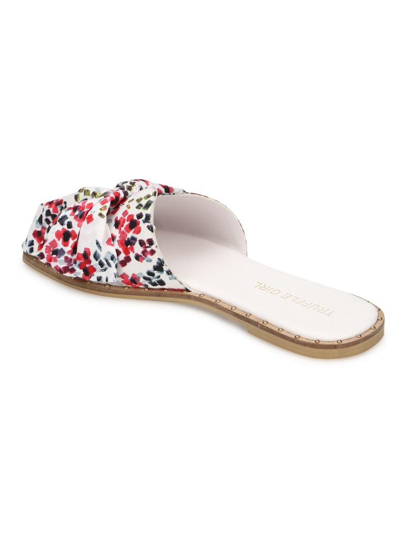 Multicolor Floral Bow Slip Ons