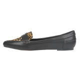 Black Leopard Flat Shoes