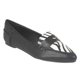 Black Zebra Flat Shoes
