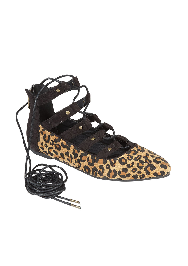 Black Leopard Flat Shoes