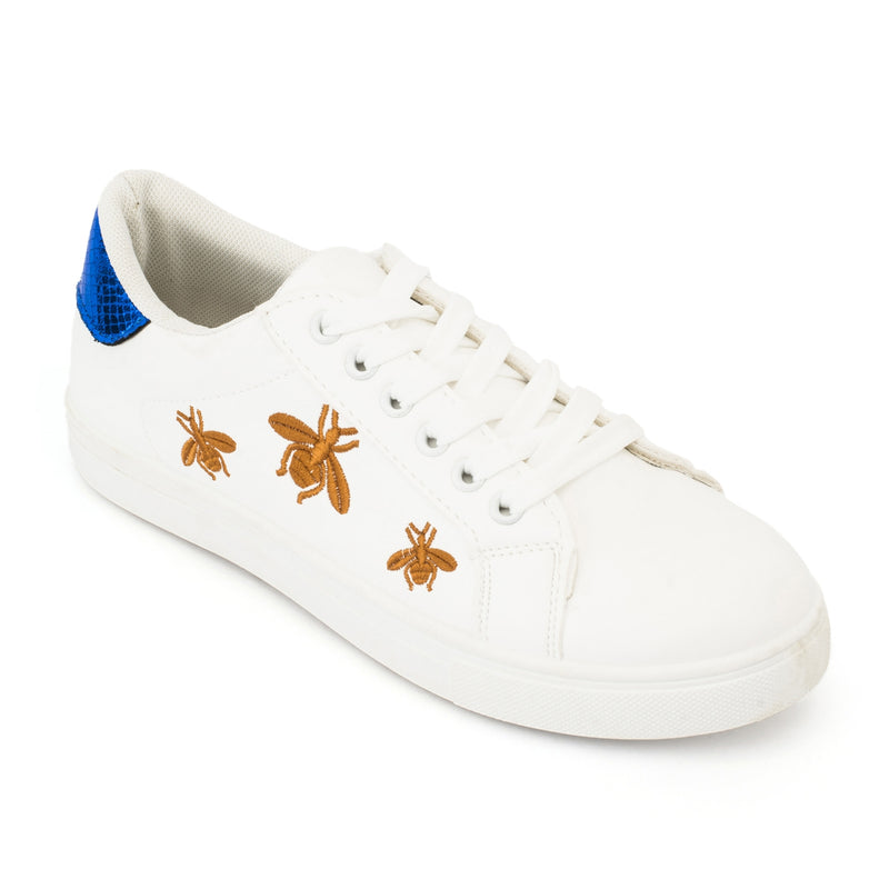 Bee Embroided Lace Up Trainer
