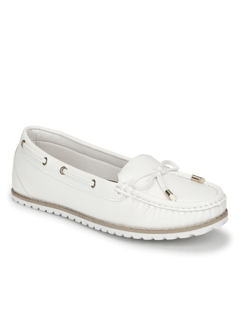 White PU Flat Belly Shoes